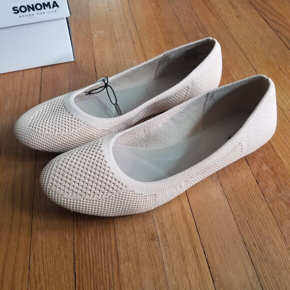 Sonoma Comfort Knit Women's Flats Taupe NWTO - Picture 4 of 8